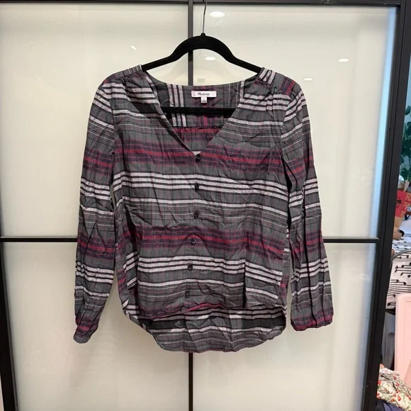 Madewell Plaid Button-Up Women's Top - Picture 1 of 4